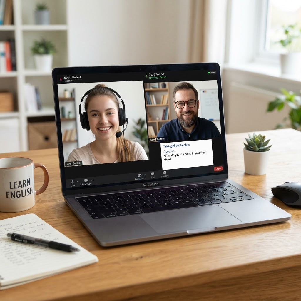 Clark Education online lesson on a laptop